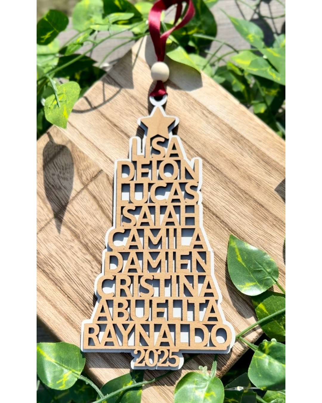 Family Tree Names Ornament (With Base)