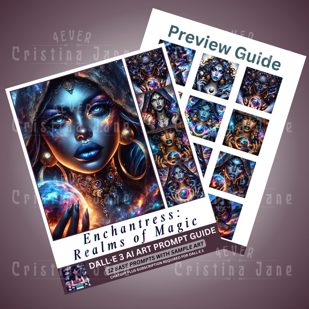 Enchantress: Realms of Magic Dall·E 3 AI Art Prompt Guide | 12 Sample Prompts | Digital Download