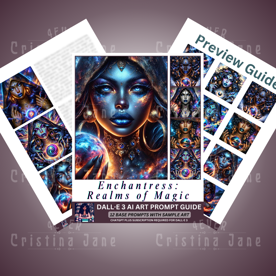 Enchantress: Realms of Magic Dall·E 3 AI Art Prompt Guide | 12 Sample Prompts | Digital Download