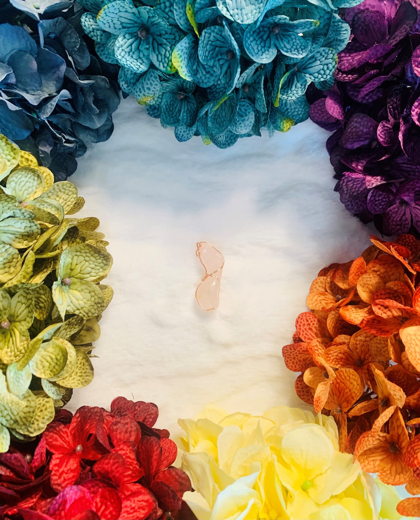 Rose Quartz Goddess Body Pendant with Heart (Wire Wrapped)