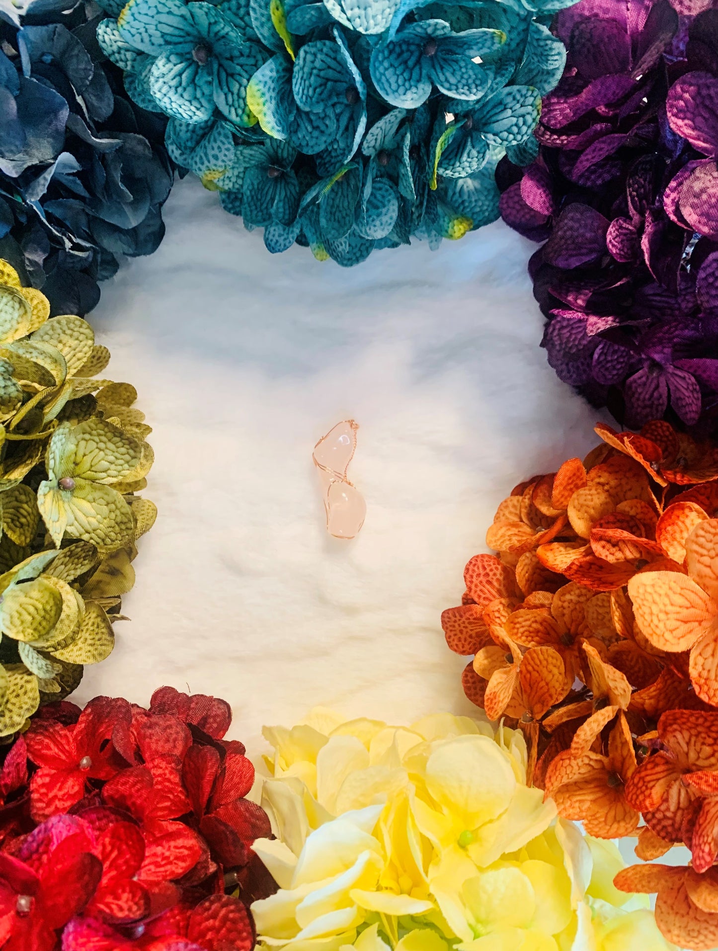 Rose Quartz Goddess Body Pendant with Heart (Wire Wrapped)