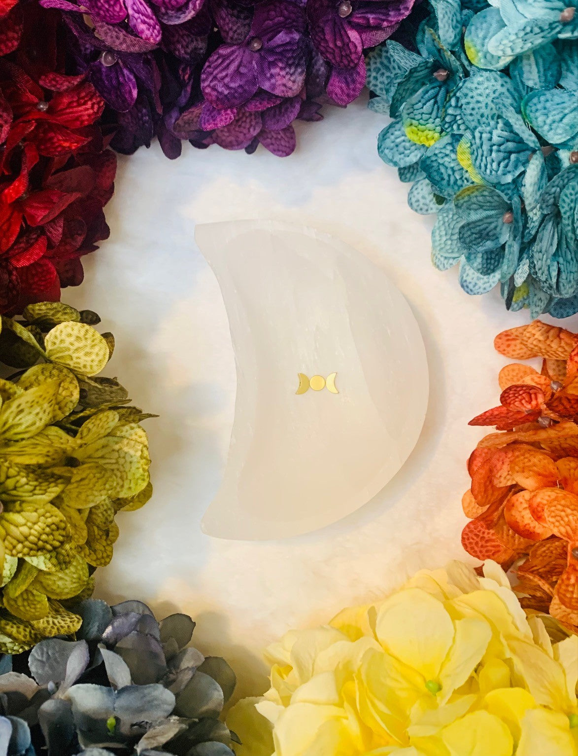 Coated Brass Crescent Half Moon Bead