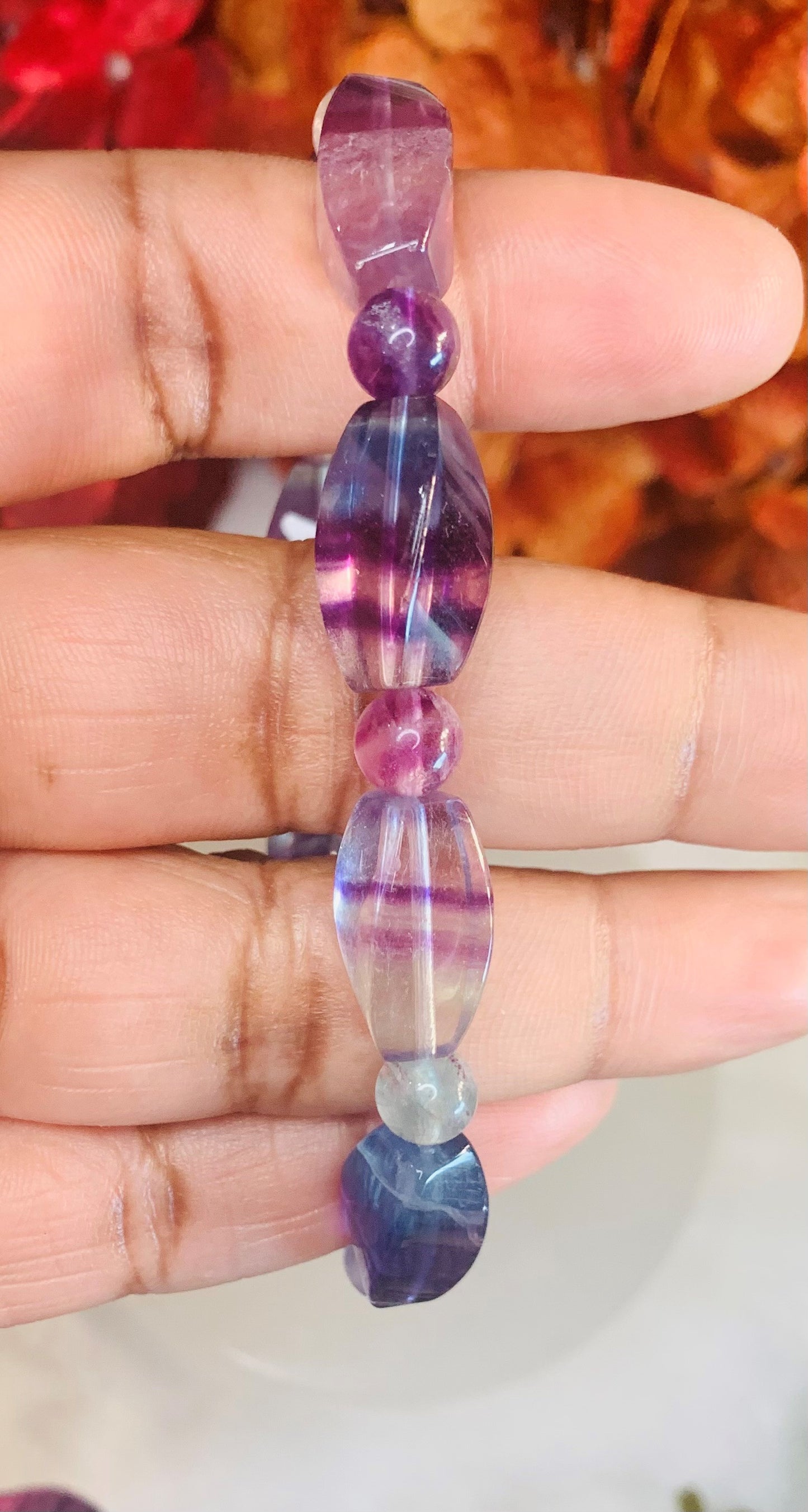 Fluorite Barrel Bracelet