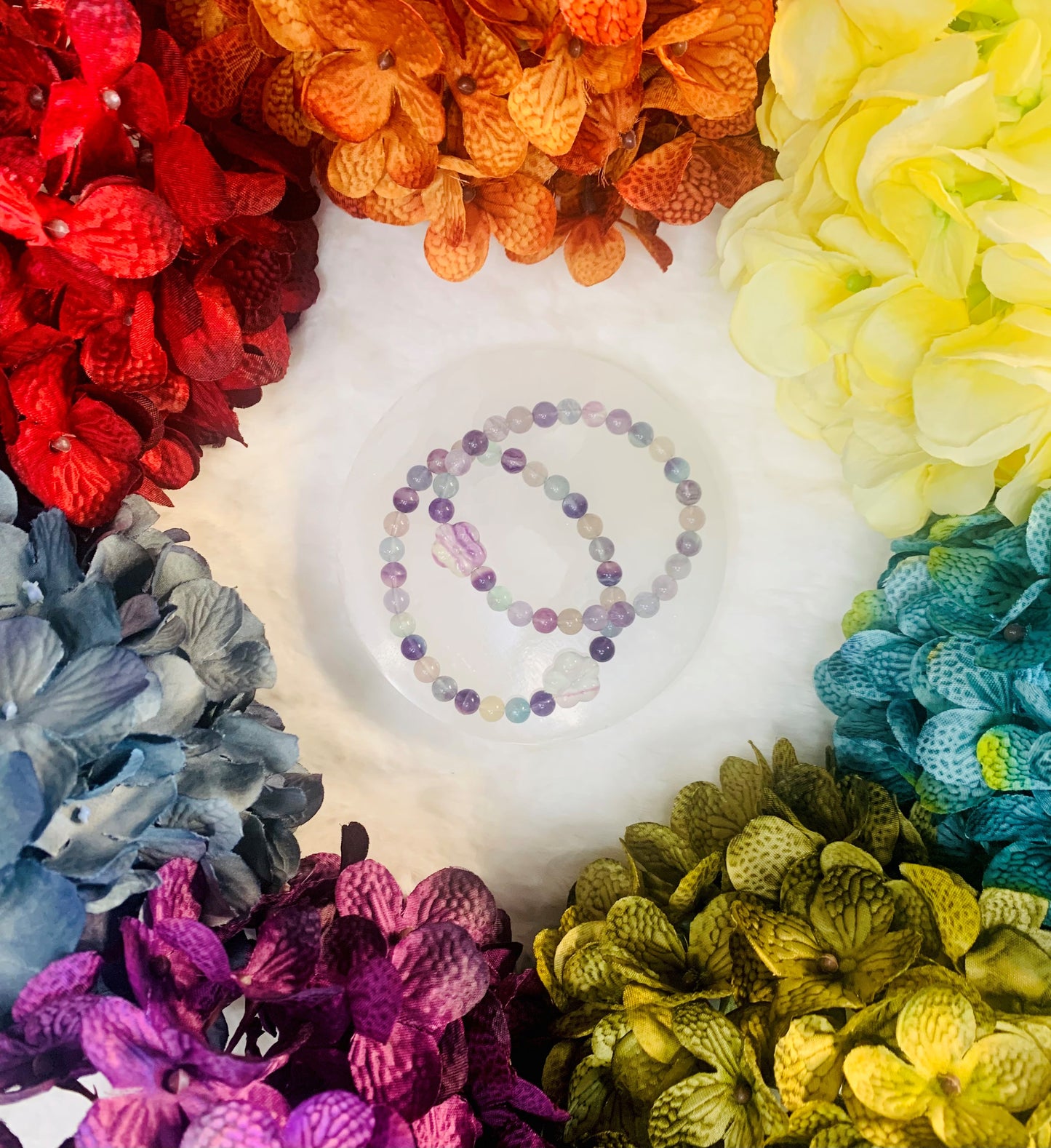 Fluorite Flower Bracelet