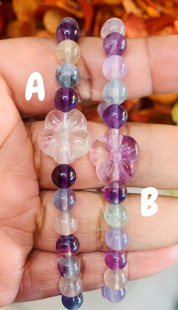 Fluorite Flower Bracelet