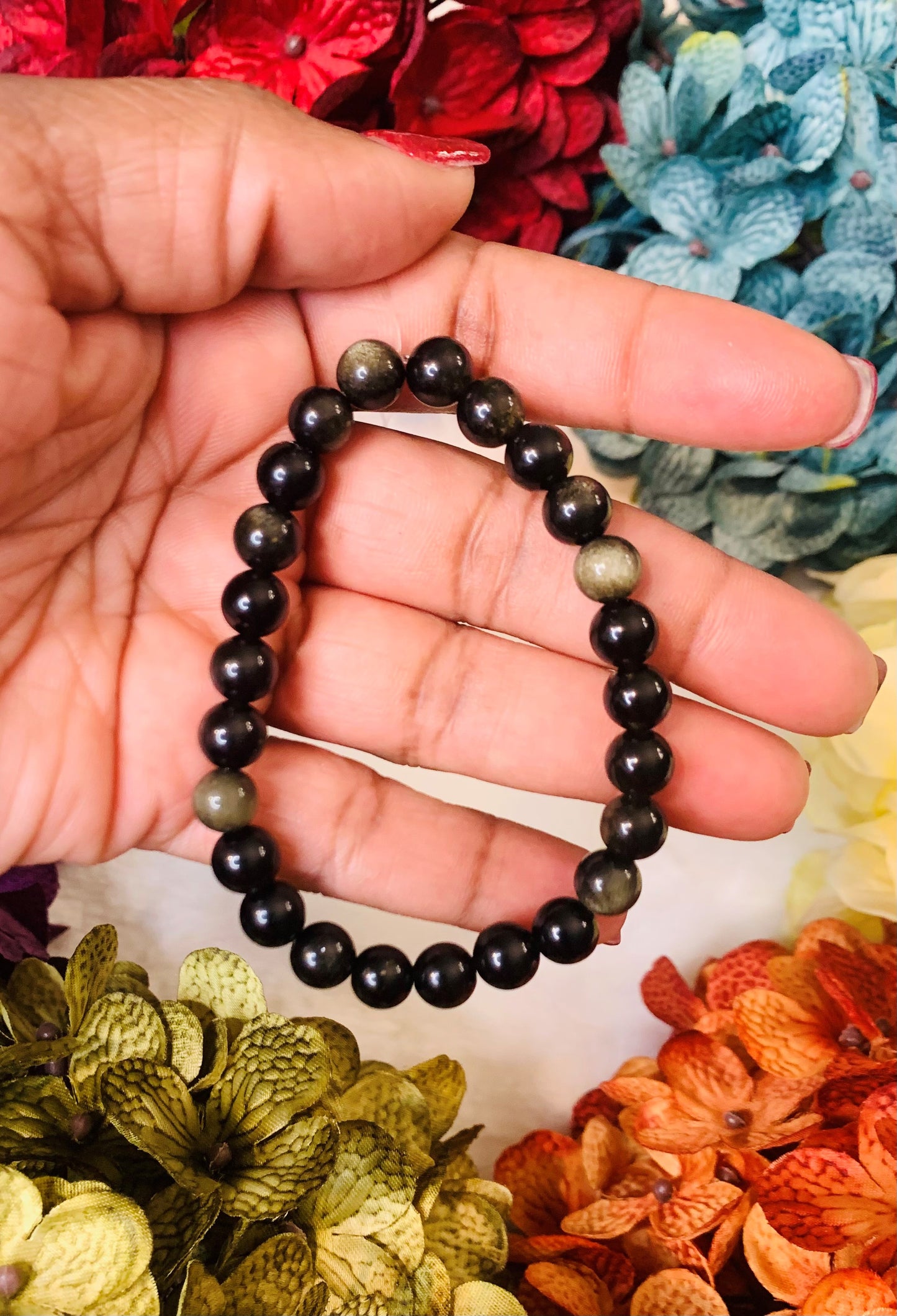 Golden Sheen Obsidian Bracelet