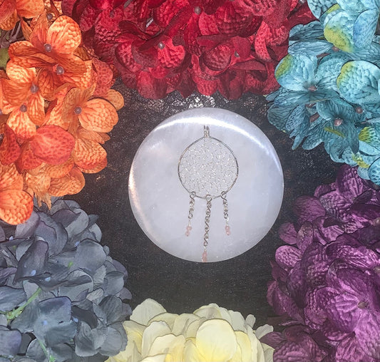 Rose Quartz Dreamcatcher Pendant