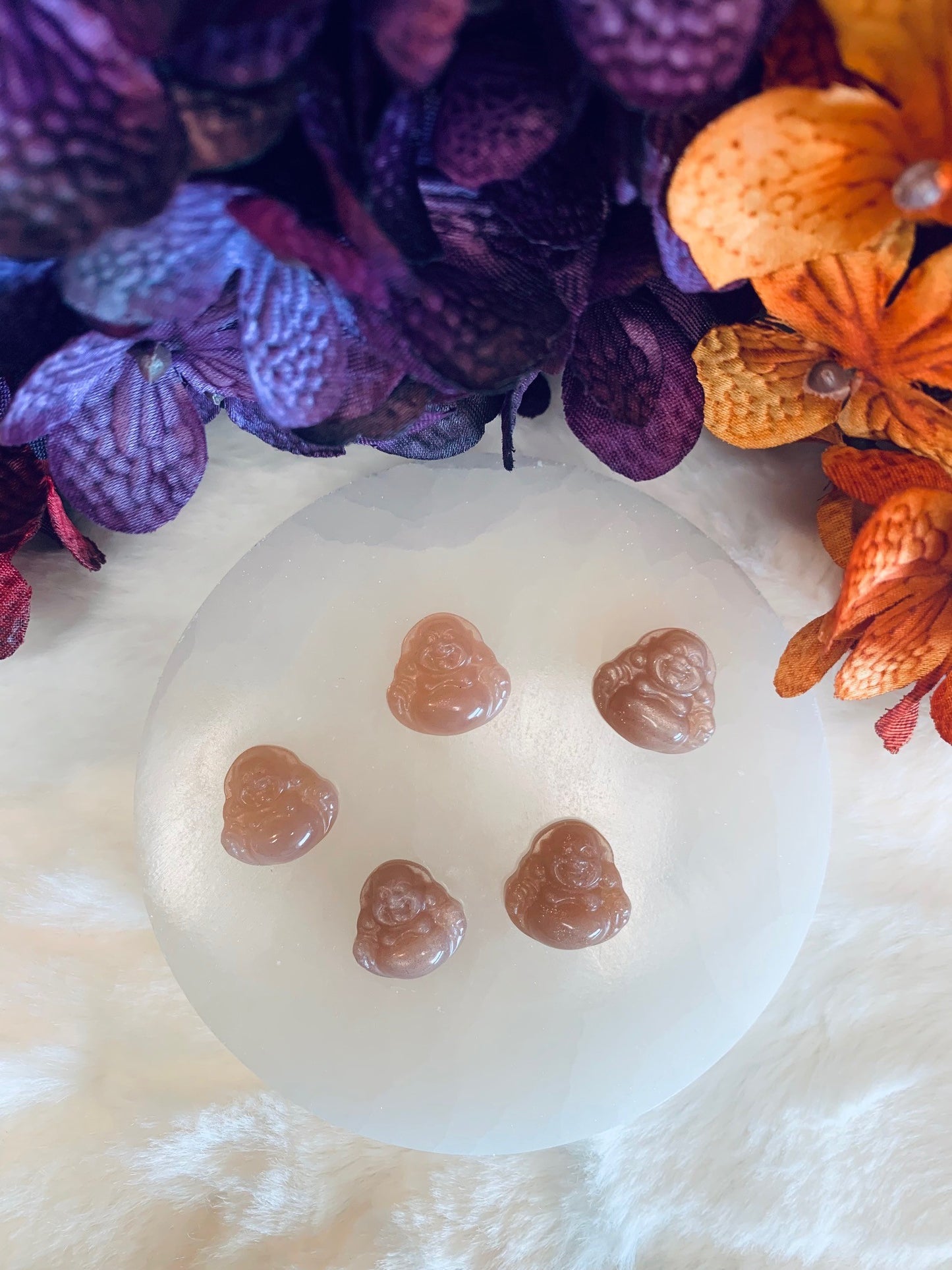 Pink Moonstone Laughing Buddha