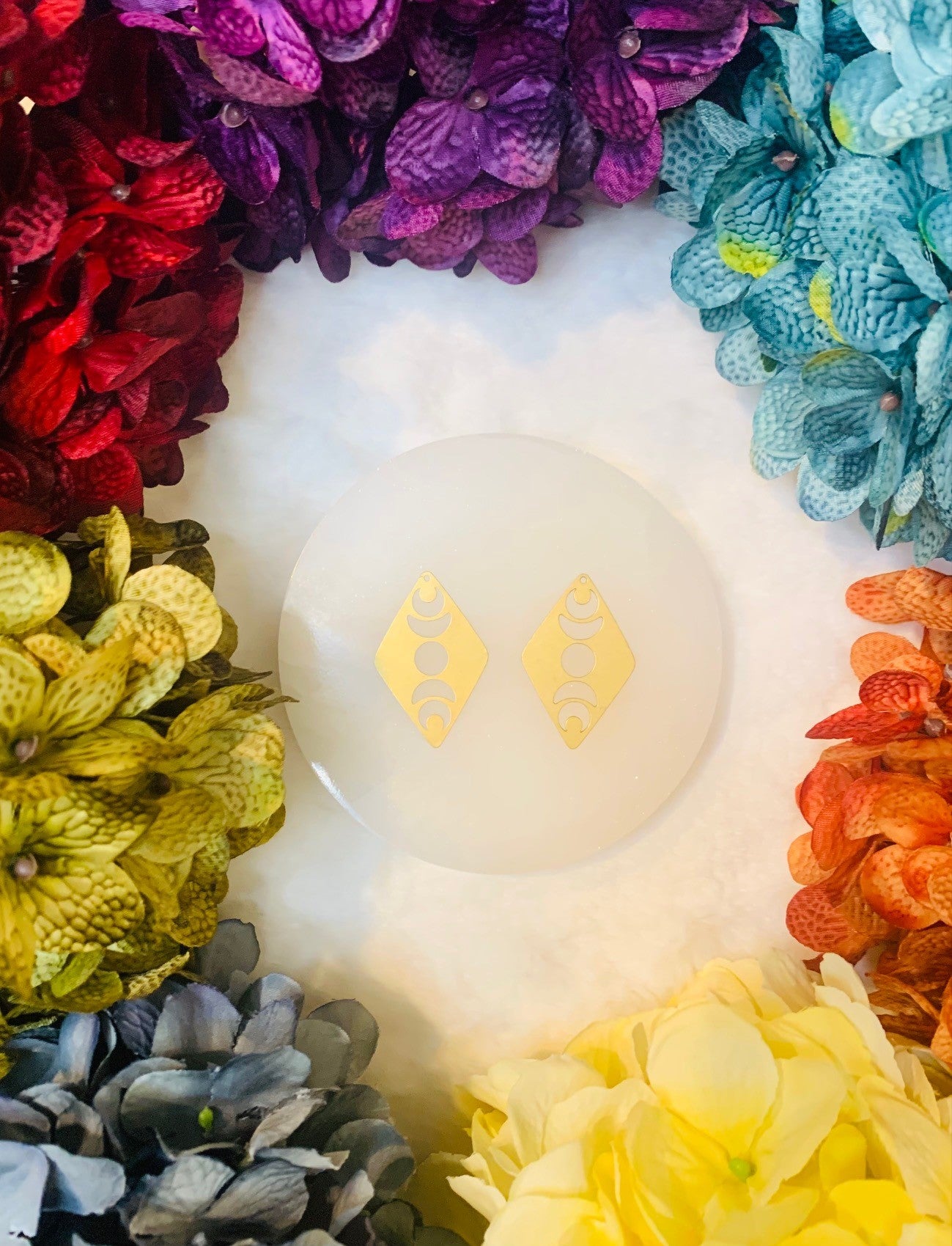 Coated Brass Moon Phase Pendant