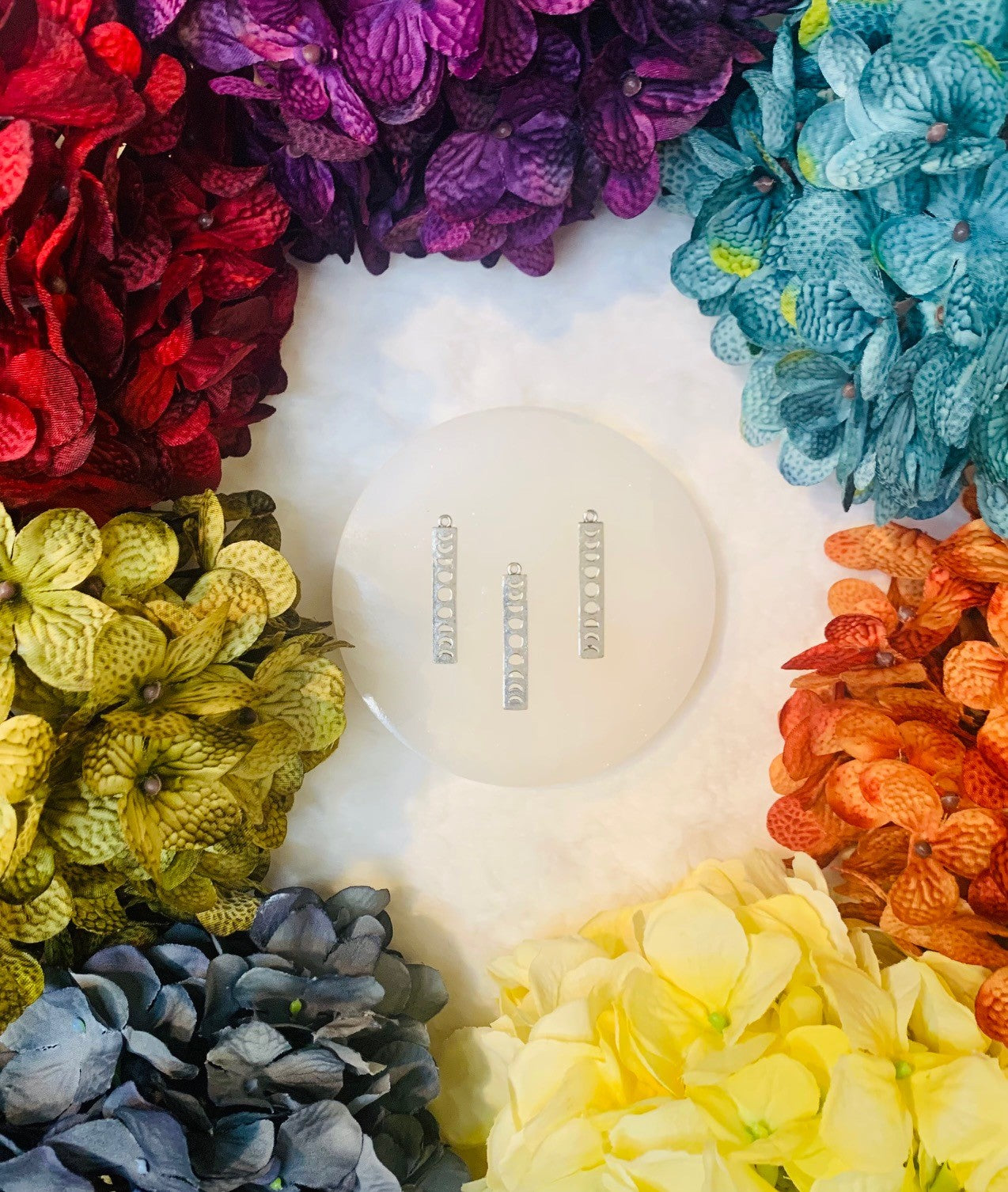 Coated Silver Plated Pewter Moon Phases Pendant