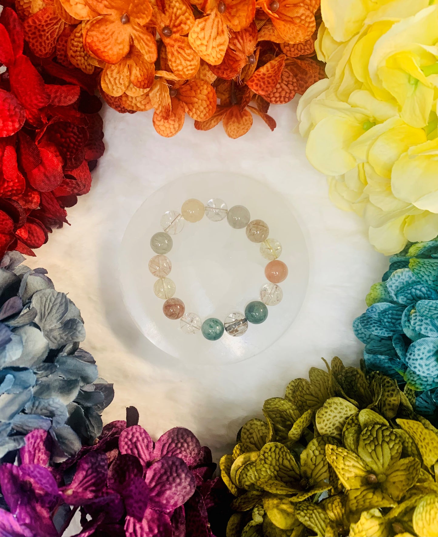 Multi-color Rutilated Quartz (Grade A) Bracelet