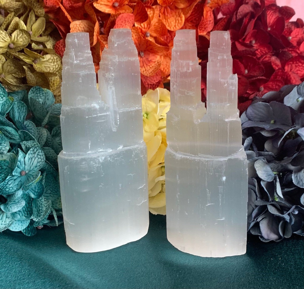 Selenite Twin Tower (6in)