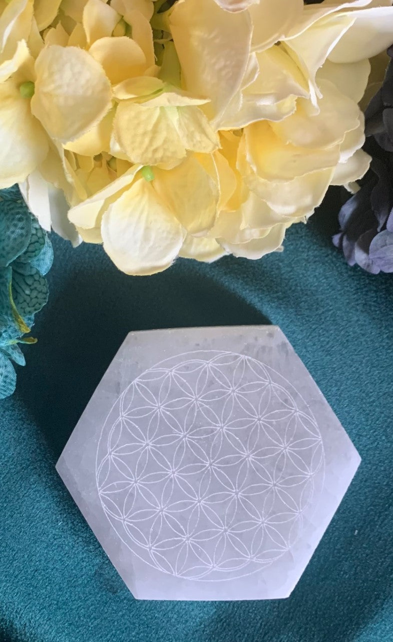 Selenite Flower of Life (Hexagon)