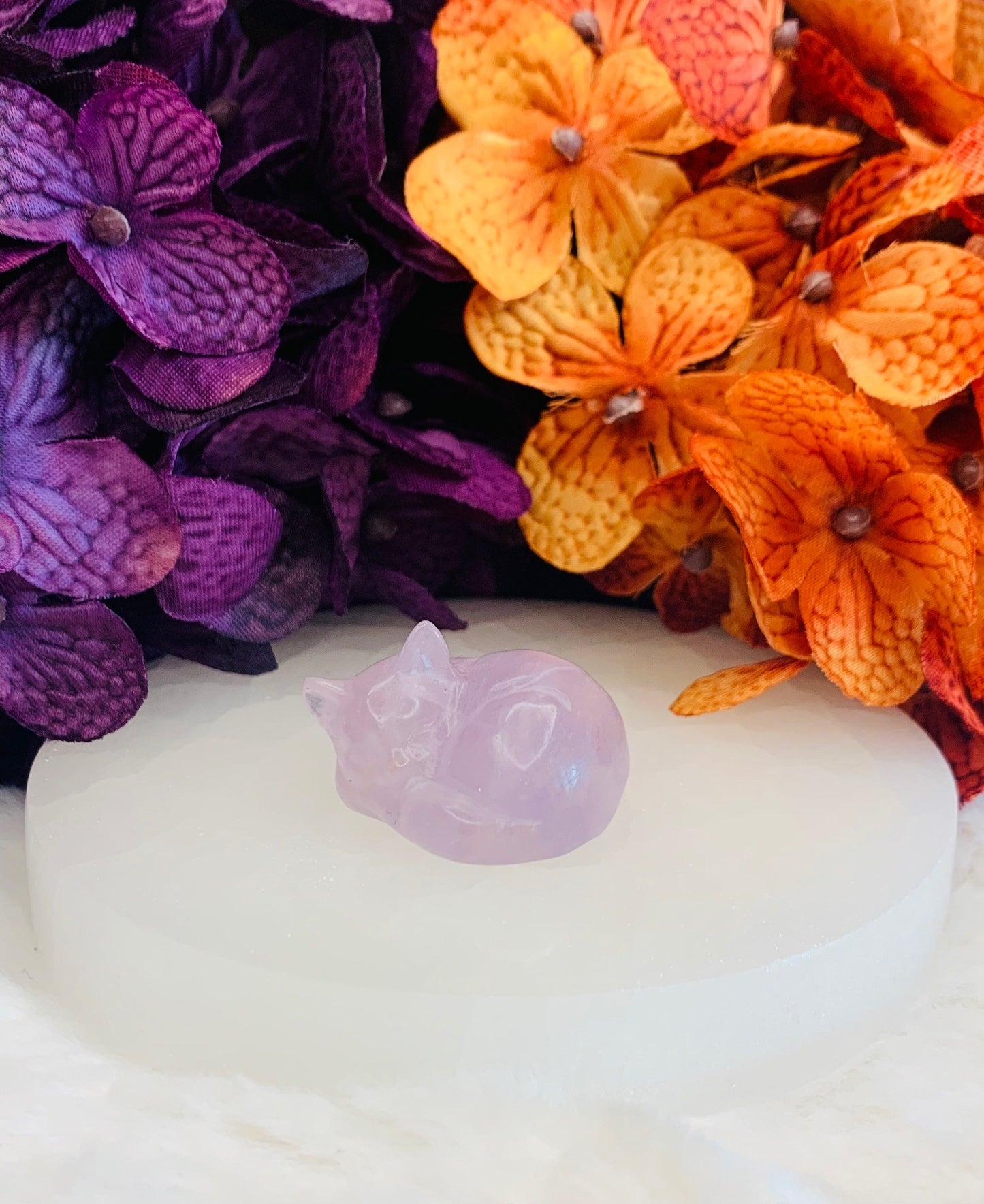 Purple Fluorite Sleeping Cat