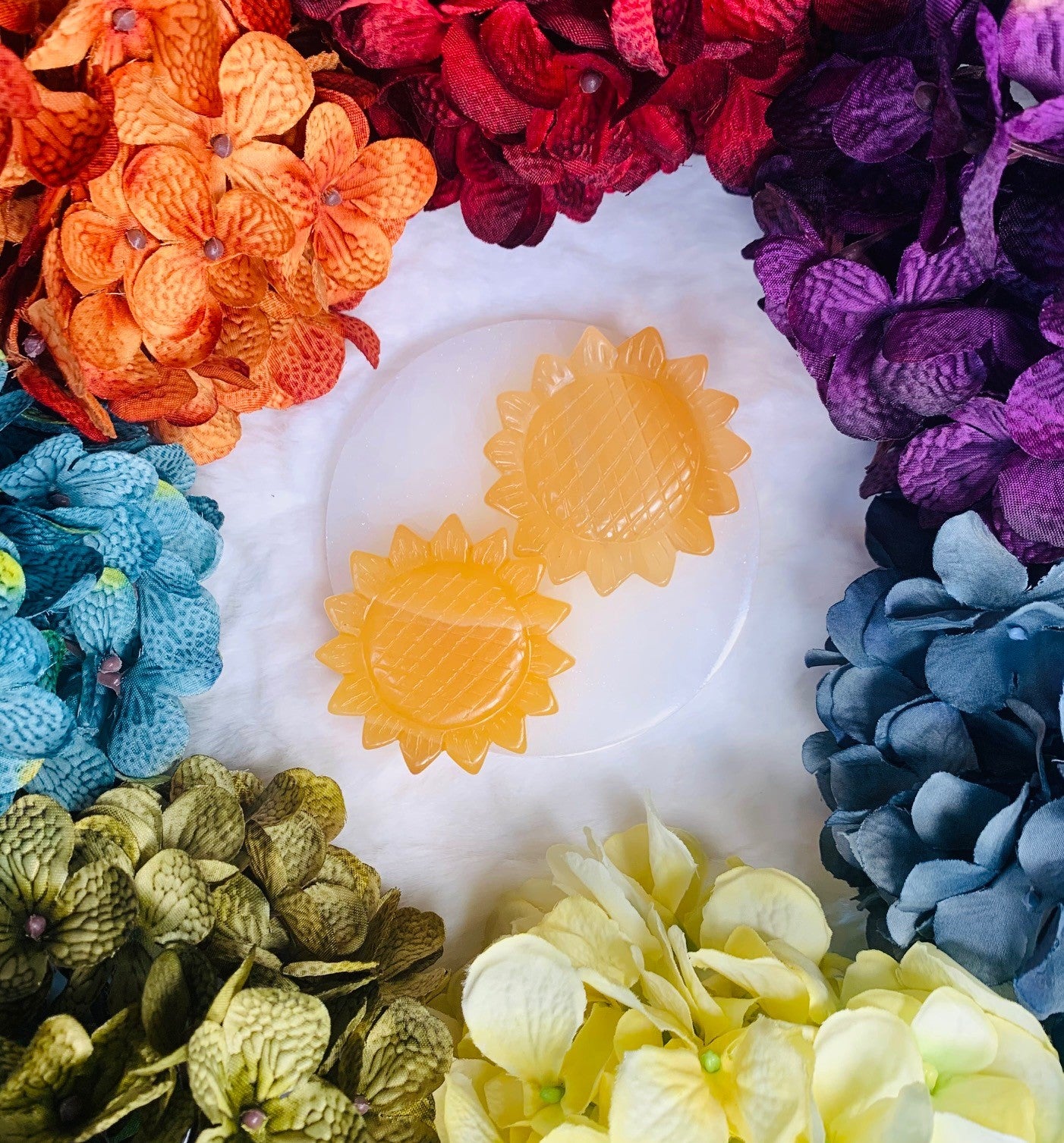 Orange Calcite Sunflower