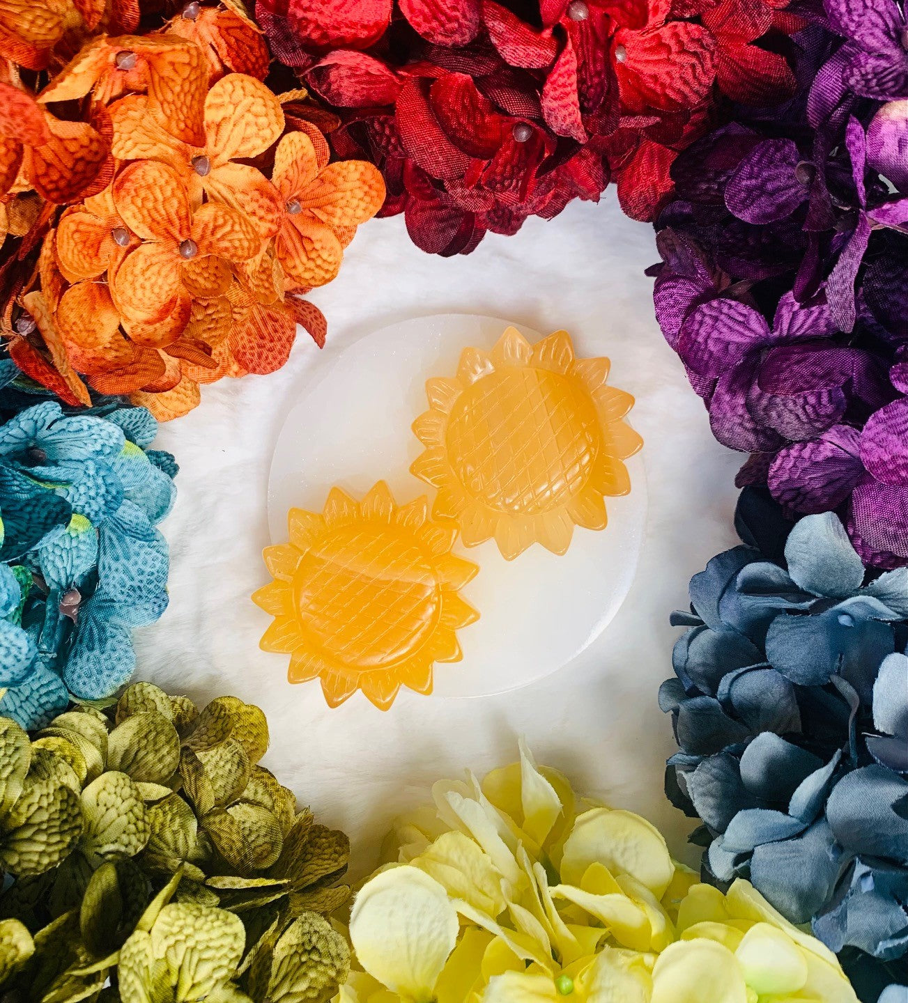 Orange Calcite Sunflower