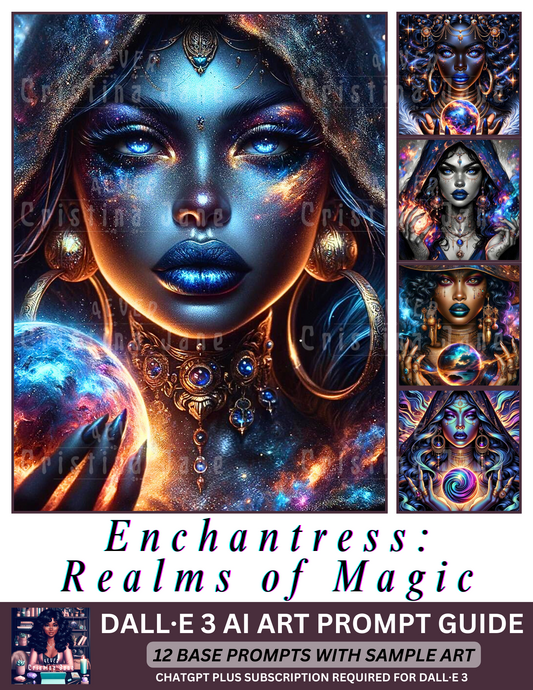 Enchantress: Realms of Magic Dall·E 3 AI Art Prompt Guide | 12 Sample Prompts | Digital Download