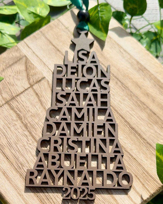 Family Tree Names Ornament (No Base)