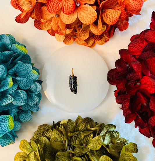 Black Tourmaline Pendant (Wire Wrapped)