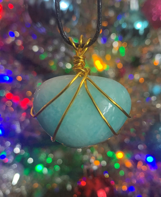 Amazonite Pendant (Wire Wrapped)