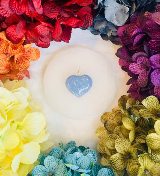 Blue Calcite Heart Pendant