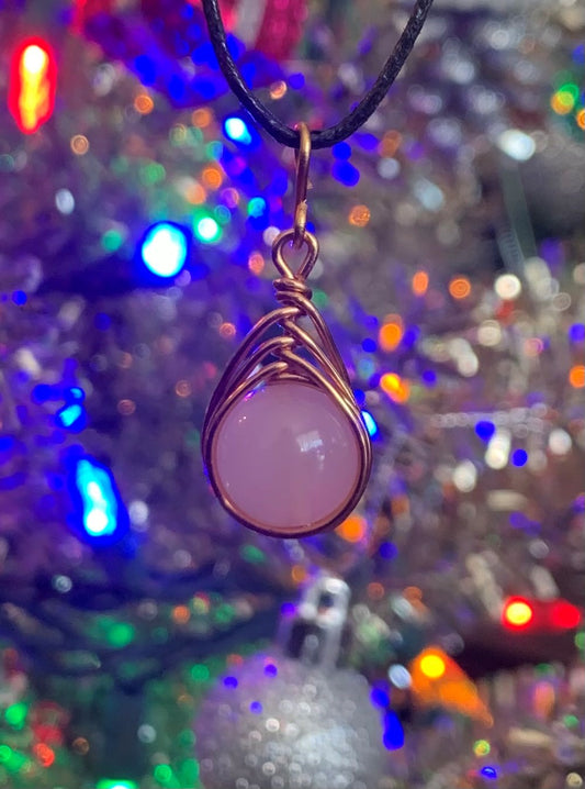 Rose Quartz Pendant (Wire Wrapped)